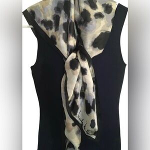 Nicole Miller Watercolor & Branded Print Scarf NWT OS